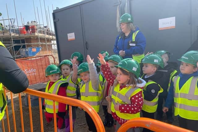 Pupils listened to a health and safetly talk about the dangers of playing on building sites. Image supplied.