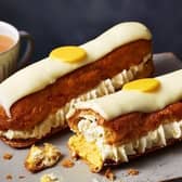 Egg-Clairs, £6m are choux pastry delights hand filled with rich whipped cream and zingy passionfruit crème patissiere