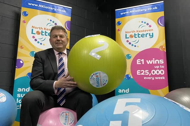 Leader of NKDC, Coun Richard Wright, at the launch of the NK Community Lottery. EMN-221104-174431001