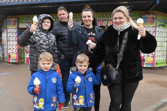 Visitors enjoying ice-cream in Skegness last Easter.