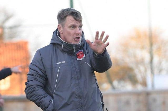 Martyn Bunce in the Skegness dug-out.