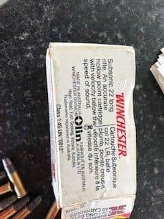 the .22 bullets were for a Winchester rifle. EMN-220413-125713001