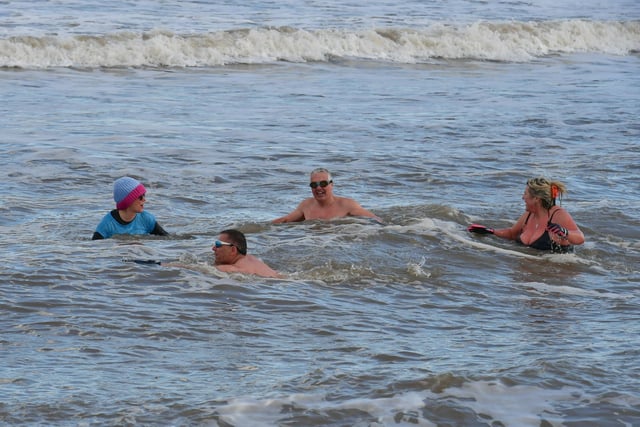 Three madcap groups who regularly meet to swim in cold water - Wild at Heart, Boston Bluetits, and Outdoor Swims and Dips -  headed to Anderby Creek on Saturday for the special event, raising £287.80.