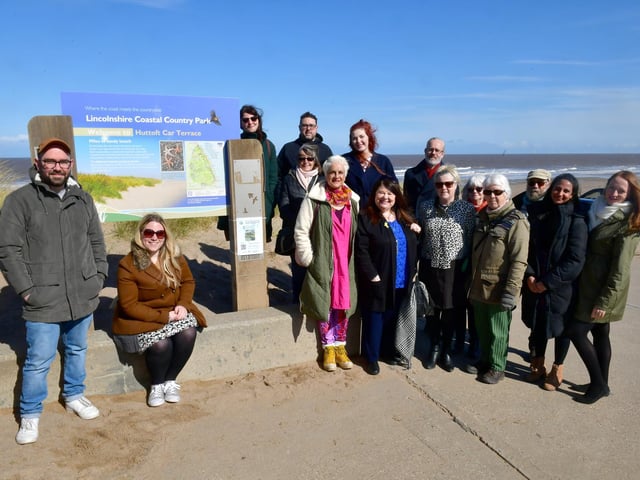 Creatives at Huttoft for the launch of Audio Ttales. Pictured front from left are Tom Milner, sound engineer at Pump House recording studio, Louth, and Chelsey Everatt, producer.