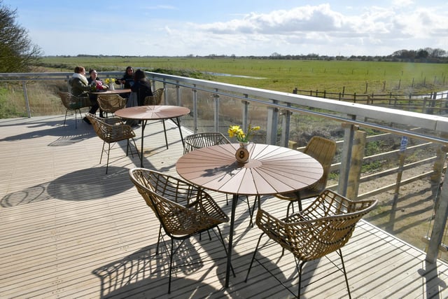 Seating outside at the Vista at the Boashed cafe in Huttoft.