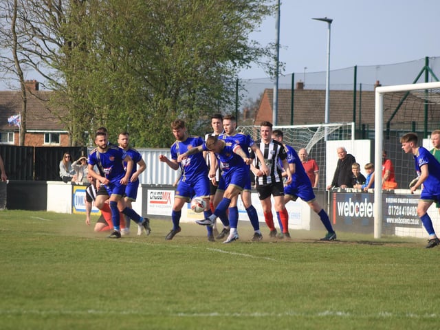 Brigg Town v Harrogate Railway Athletic. Photo: Oliver Atkin