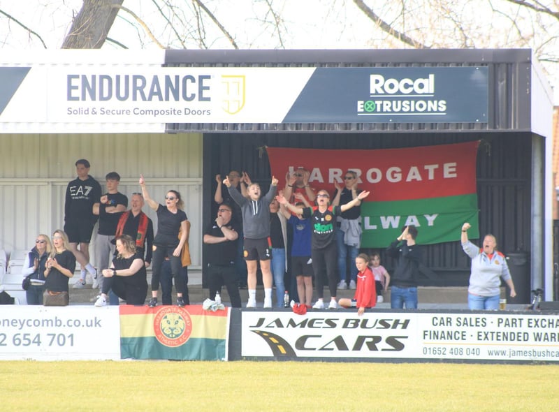 Fans turn out to watch Brigg Town v Harrogate Railway Athletic. Photo: Oliver Atkin