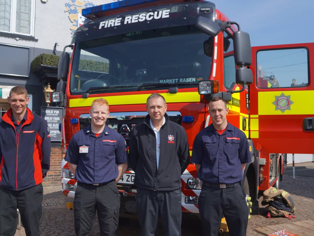 Members of Market Rasen Fire & Rescue Crew were on hand to give advice and also to talk to members of the public about the role of the on-call firefighter   EMN-220418-124900001