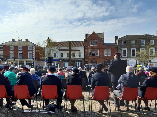 Friday saw the traditional service around the wooden cross placed in the centre of the Market Place  EMN-220419-080411001