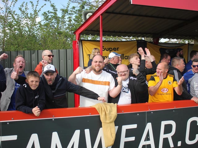 Fans at Brackley Town versus Boston United. Photo: Oliver Atkin