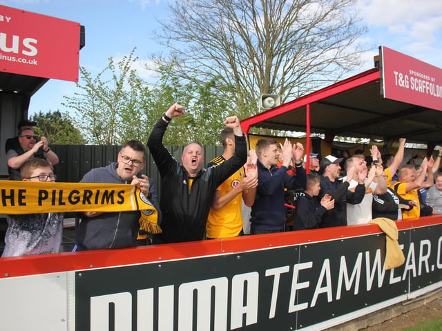 Fans at Brackley Town versus Boston United. Photo: Oliver Atkin