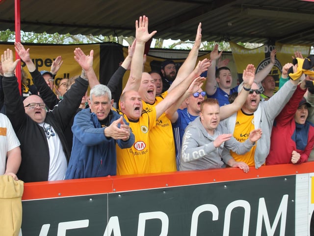 Fans at Brackley Town versus Boston United. Photo: Oliver Atkin