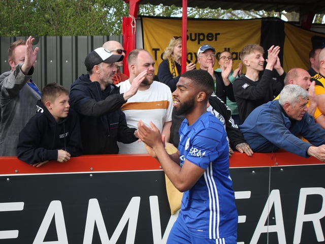 Fans at Brackley Town versus Boston United. Photo: Oliver Atkin