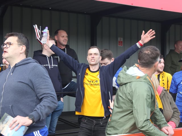 Fans at Brackley Town versus Boston United. Photo: Oliver Atkin