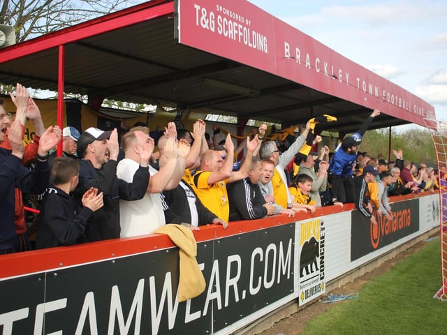 Fans at Brackley Town versus Boston United. Photo: Oliver Atkin