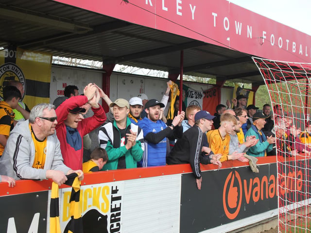 Fans at Brackley Town versus Boston United. Photo: Oliver Atkin