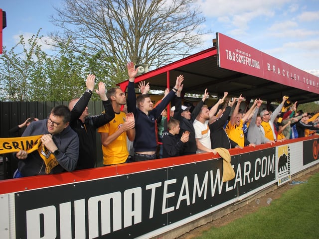 Fans at Brackley Town versus Boston United. Photo: Oliver Atkin