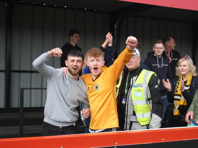 Fans at Brackley Town versus Boston United. Photo: Oliver Atkin