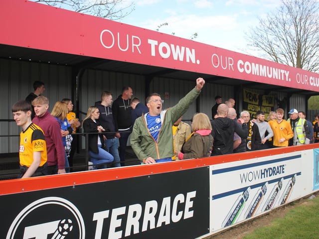 Fans at Brackley Town versus Boston United. Photo: Oliver Atkin