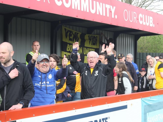 Fans at Brackley Town versus Boston United. Photo: Oliver Atkin