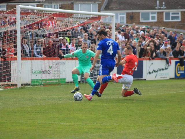 Brackley Town 0 Boston United 1. Photo: Oliver Atkin