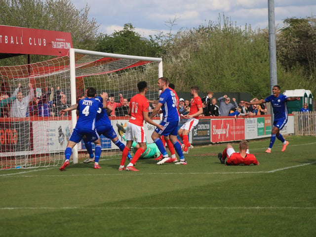 Brackley Town 0 Boston United 1. Photo: Oliver Atkin