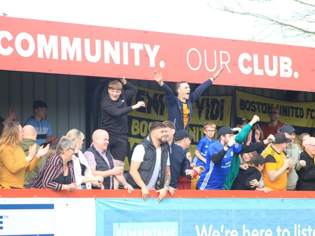 Fans at Brackley Town versus Boston United. Photo: Oliver Atkin