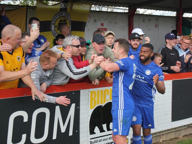 Fans at Brackley Town versus Boston United. Photo: Oliver Atkin