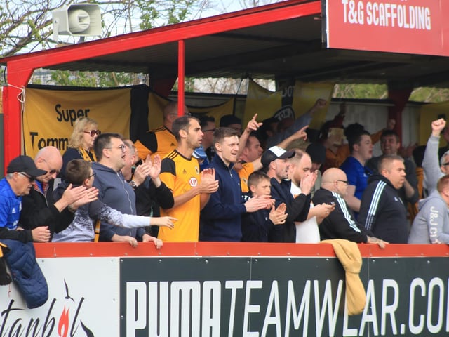 Fans at Brackley Town versus Boston United. Photo: Oliver Atkin