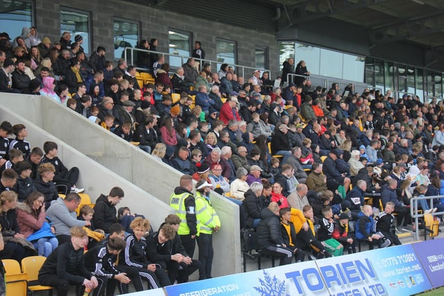 Fans watch Boston United v AFC Fylde. Photo: Oliver Atkin