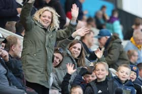 Fans watch Boston United v AFC Fylde.