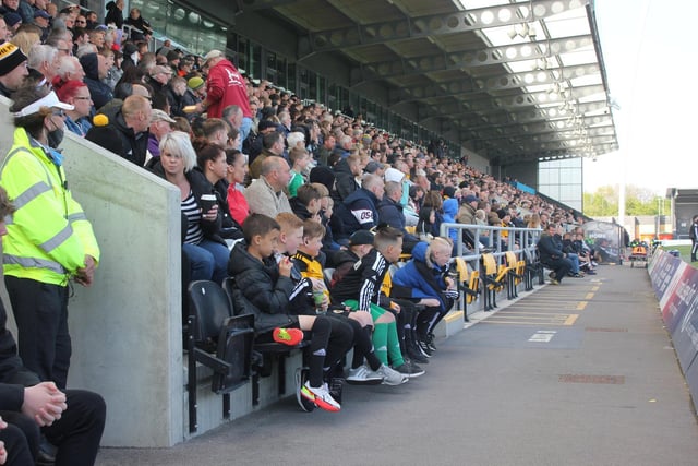 Fans watch Boston United v AFC Fylde. Photo: Oliver Atkin