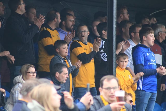 Boston United fans were out in force at Farsley Celtic. Photo: Oliver Atkin