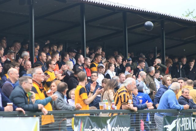 Boston United fans were out in force at Farsley Celtic. Photo: Oliver Atkin