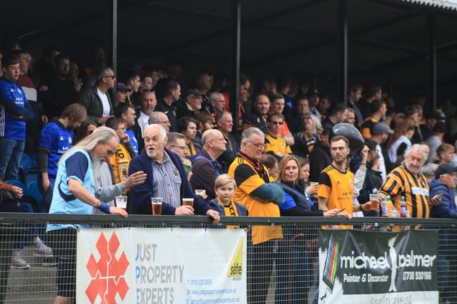 Boston United fans were out in force at Farsley Celtic. Photo: Oliver Atkin