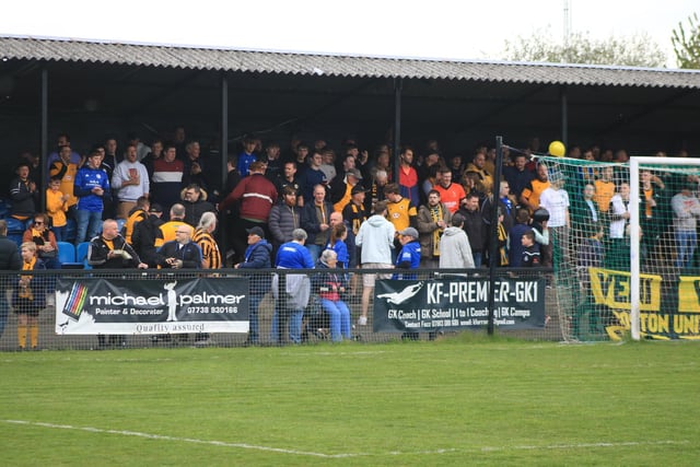Boston United fans were out in force at Farsley Celtic. Photo: Oliver Atkin