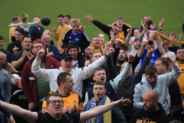 Boston United fans were out in force at Farsley Celtic. Photo: Oliver Atkin