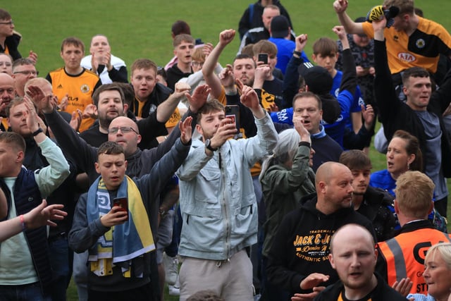 Boston United fans were out in force at Farsley Celtic. Photo: Oliver Atkin