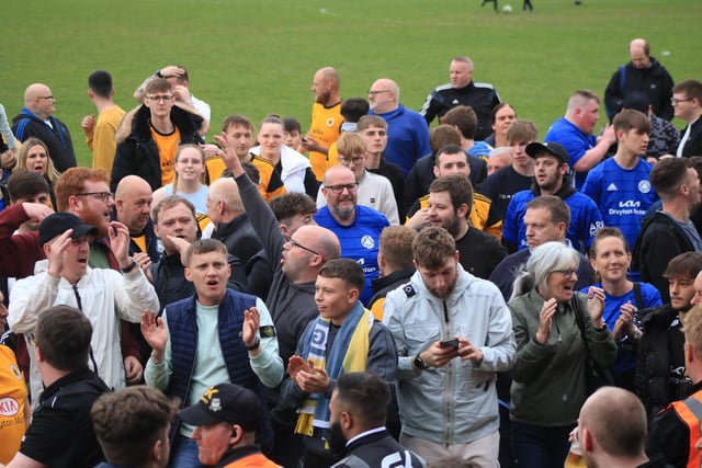 Boston United fans were out in force at Farsley Celtic. Photo: Oliver Atkin