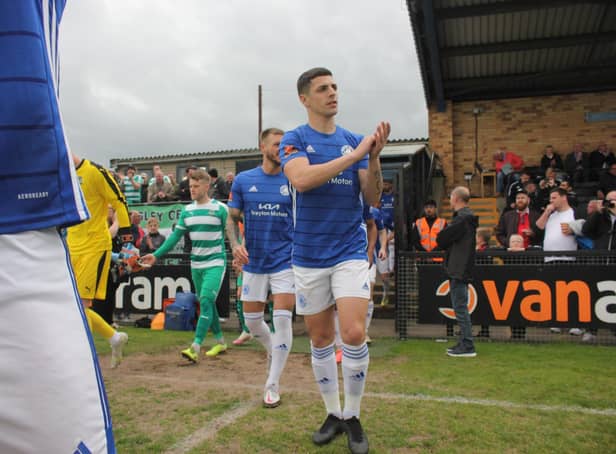 Boston United's Scott Duxbury wants to end a rocky season on a high. Photo: Oliver Atkin