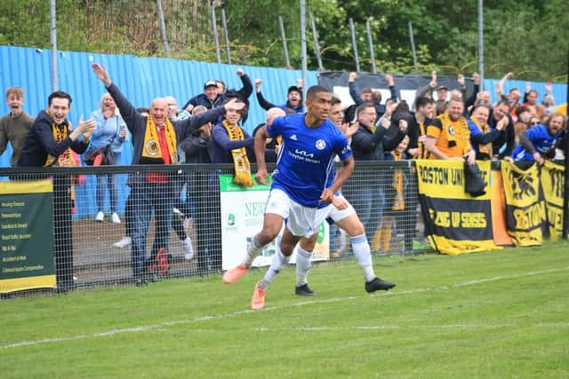 Danny Elliott wants to add to his 28 Boston United goals... but he wants promotion more. Photo: Oliver Atkin