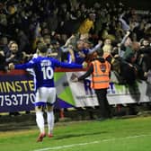 Jake Wright jnr celebrates with the Boston fans.