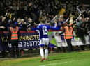 Jake Wright jnr celebrates with the Boston fans.