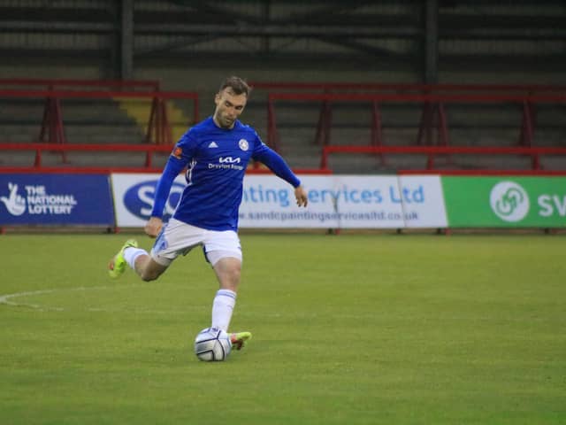 Shane Byrne went close with a free kick. Photo: Oliver Atkin