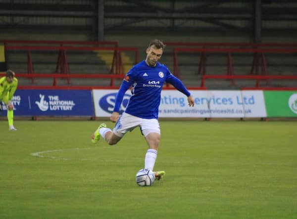 Shane Byrne went close with a free kick. Photo: Oliver Atkin