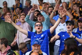 Boston United fans at York City. Photo: Oliver Atkin