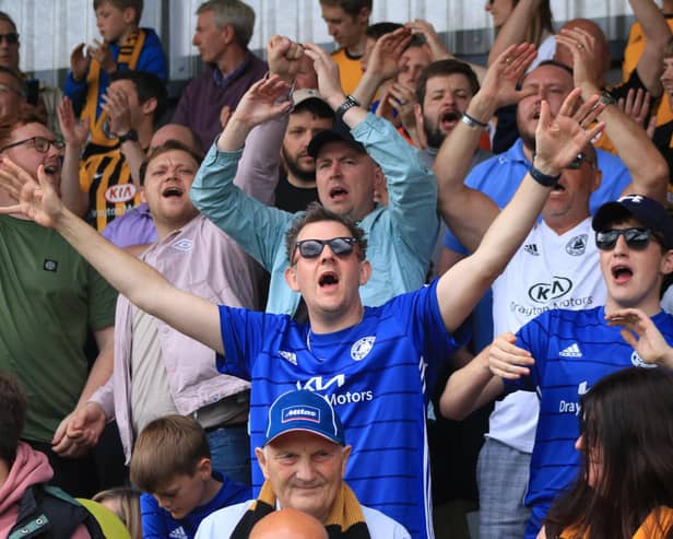 Boston United fans at York City. Photo: Oliver Atkin