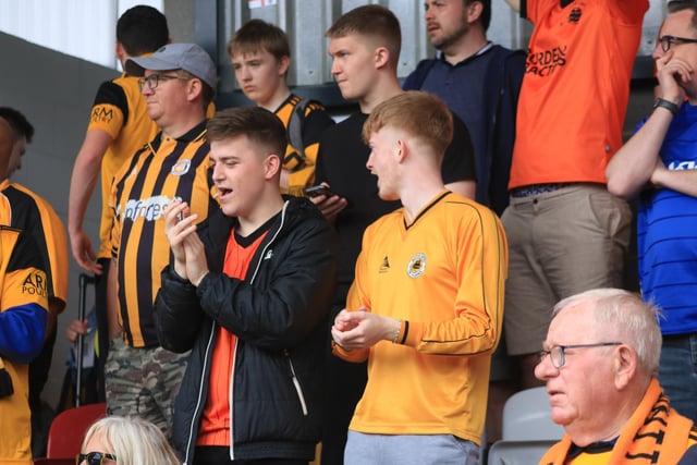 Boston United fans at York City. Photo: Oliver Atkin