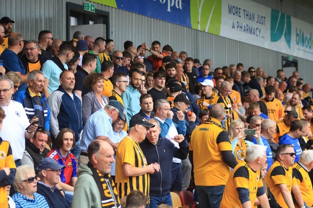 Boston United fans at York City. Photo: Oliver Atkin