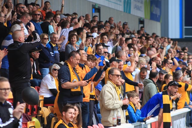 Boston United fans at York City. Photo: Oliver Atkin